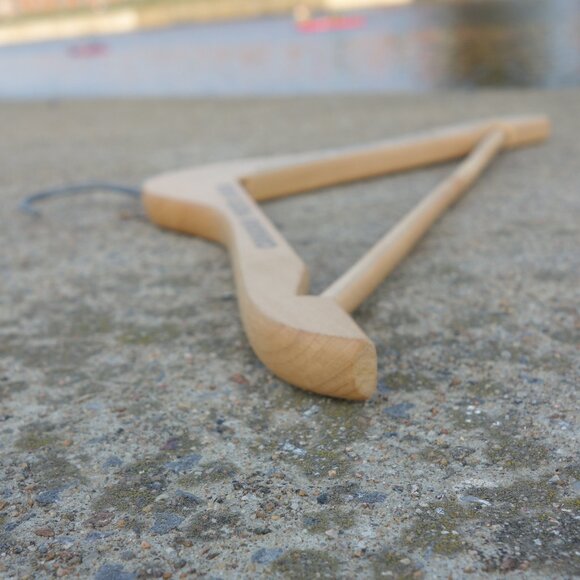 Vintage Canadian Pacific Hotels Wood Hanger with Wood Pants Bar - Picture 10 of 13